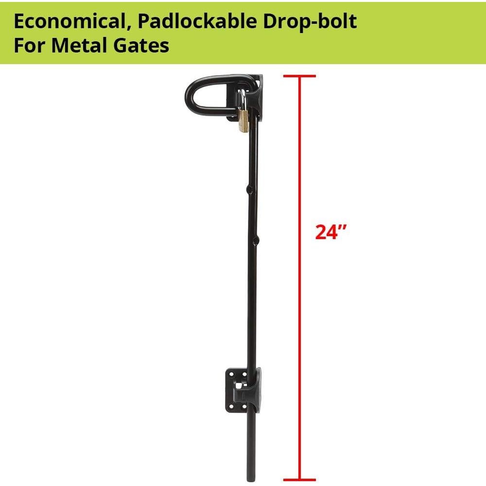 Cerrojo de Caída D&D Technologies QB124 24" Acero Inoxidable Negro