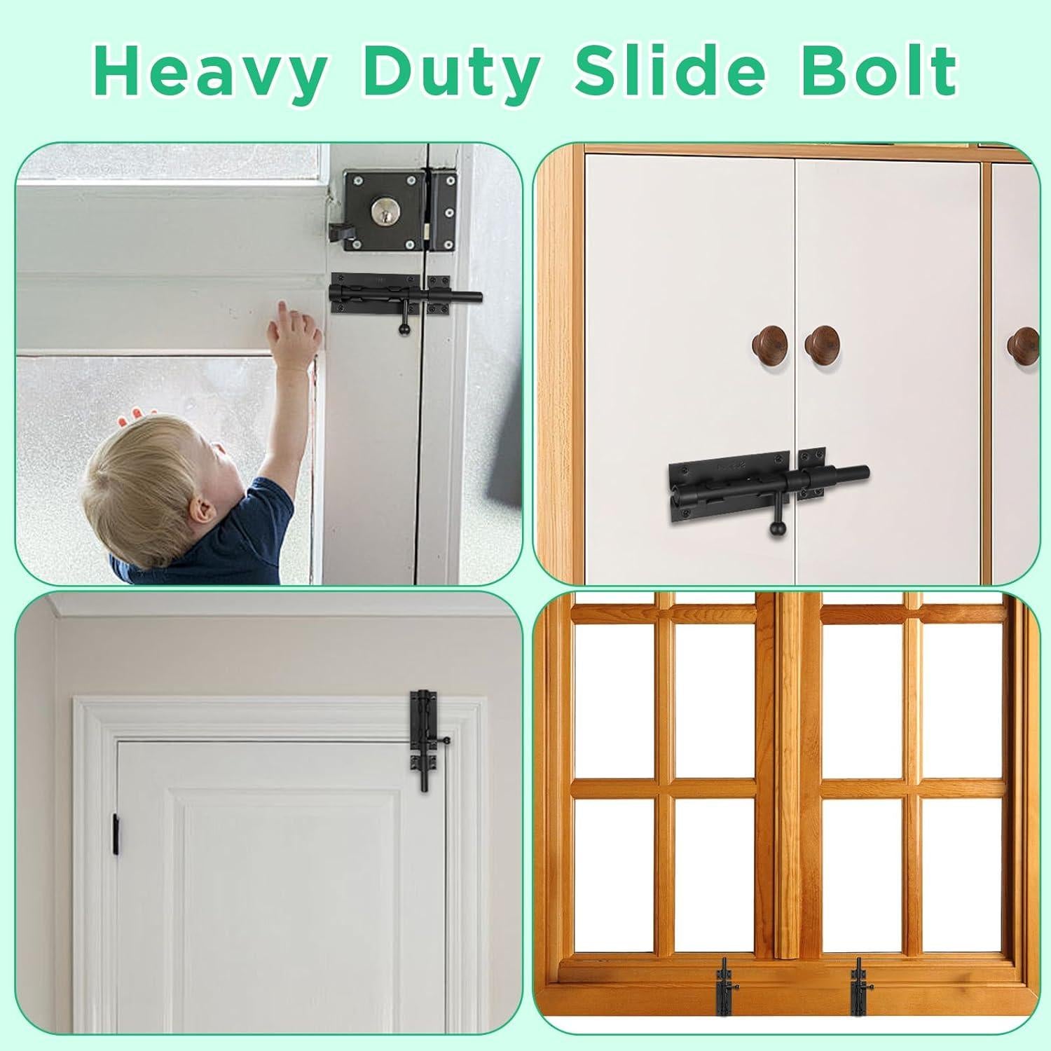 Paquete de 2 Pestillos Deslizantes Pafeooui 16 cm Acero Inoxidable