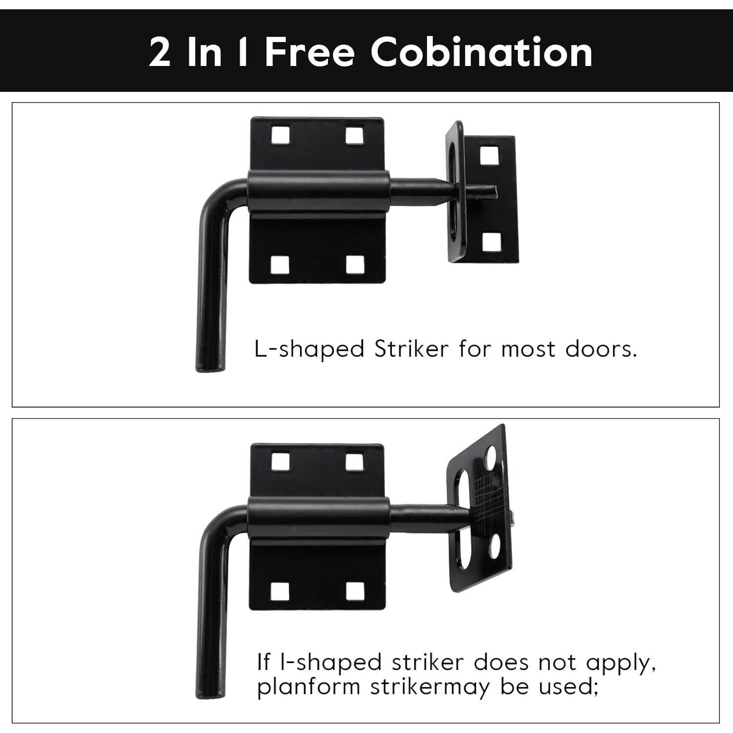 Pestillo de Puerta Deslizante HOME MASTER HARDWARE 2 en 1 Negro