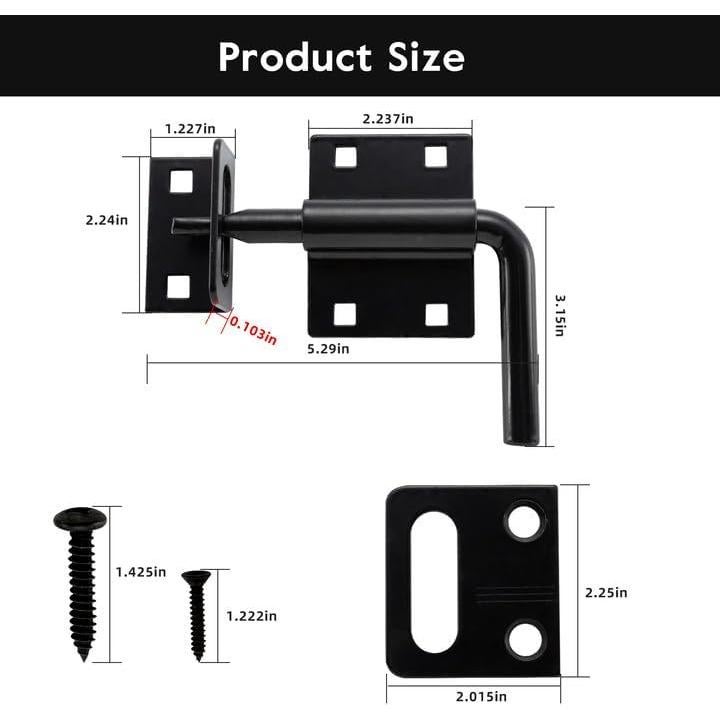 Pestillo de Puerta Deslizante HOME MASTER HARDWARE 2 en 1 Negro