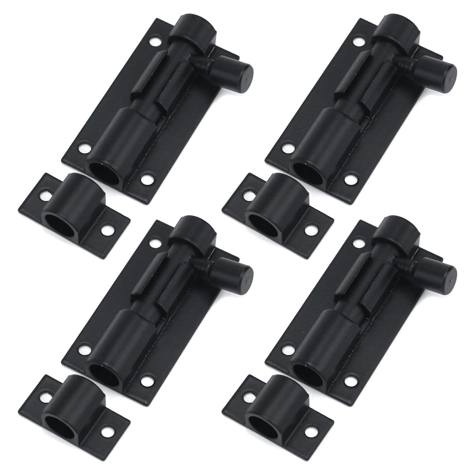 Cerradura de Pestillo de Barril MY MIRONEY 4 Unidades Aluminio Negro