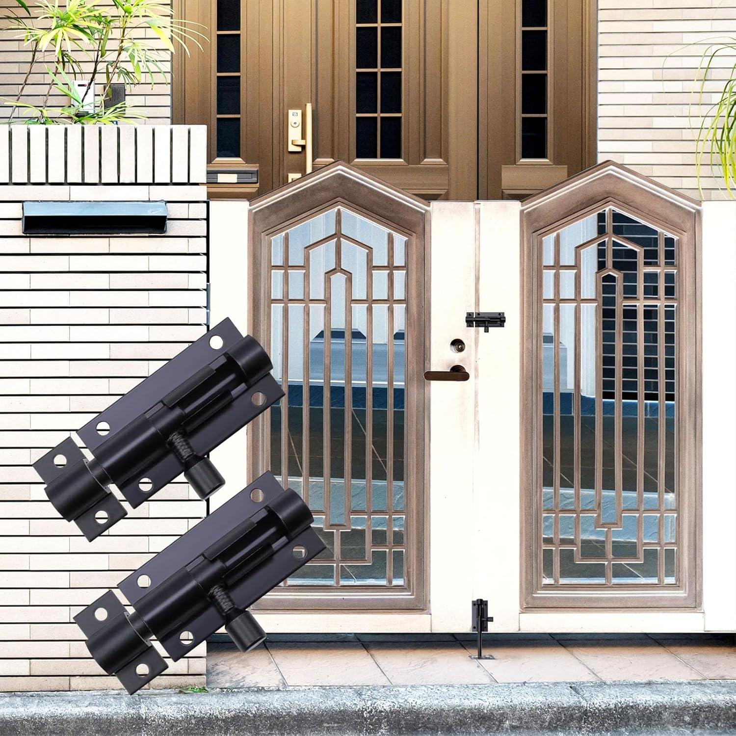 Cerradura de Pestillo de Barril MY MIRONEY 4 Unidades Aluminio Negro