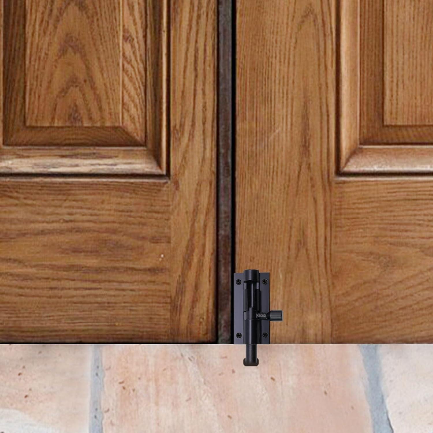 Cerradura de Pestillo de Barril MY MIRONEY 4 Unidades Aluminio Negro