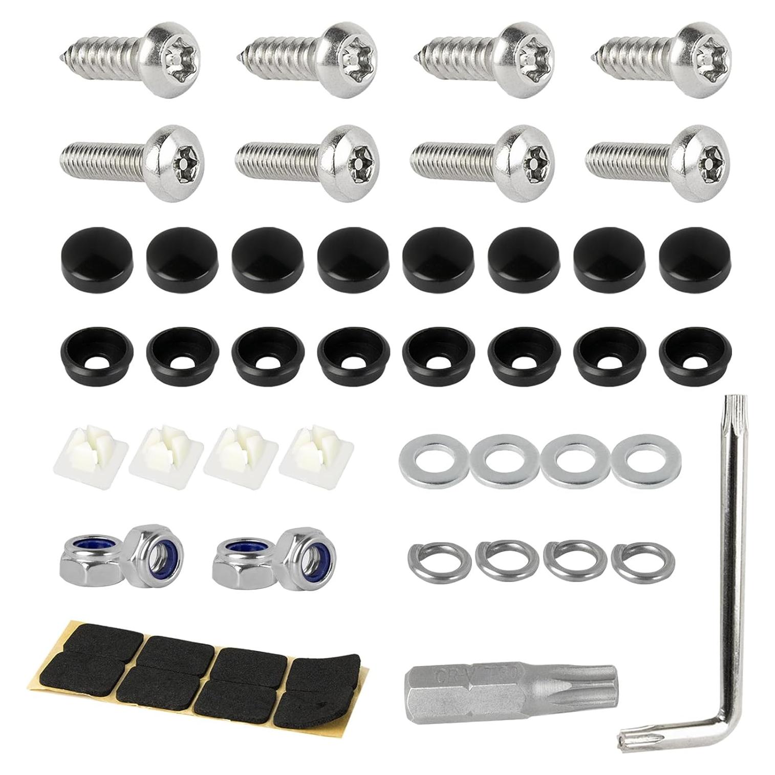 Kit de Tornillos de Seguridad M6 para Placas de Licencia - 8 PCS
