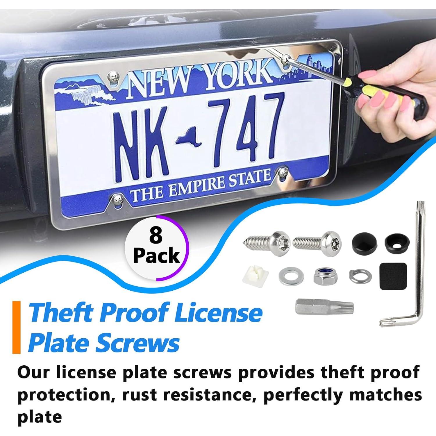 Kit de Tornillos de Seguridad M6 para Placas de Licencia - 8 PCS