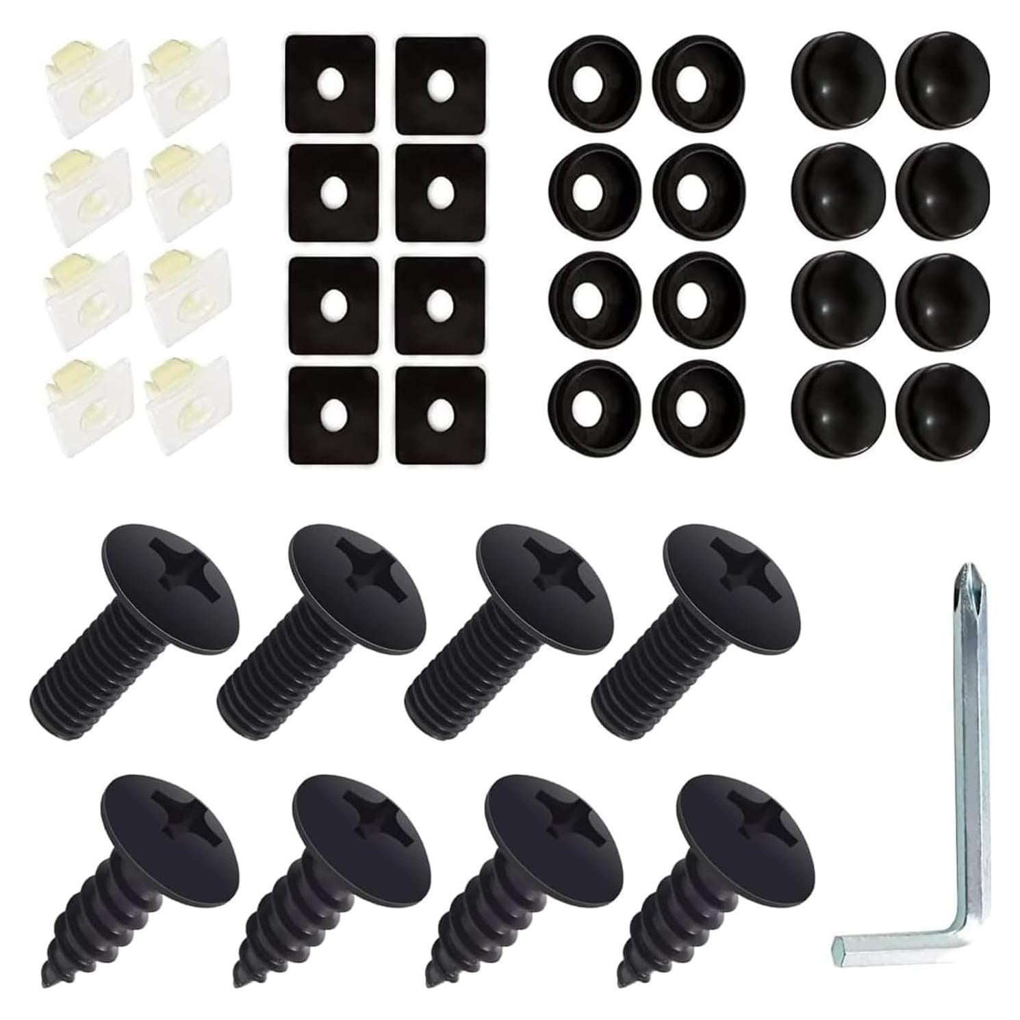 Kit de Tornillos Antirrobo Anyhut para Placas de Matrícula 8 Pzas