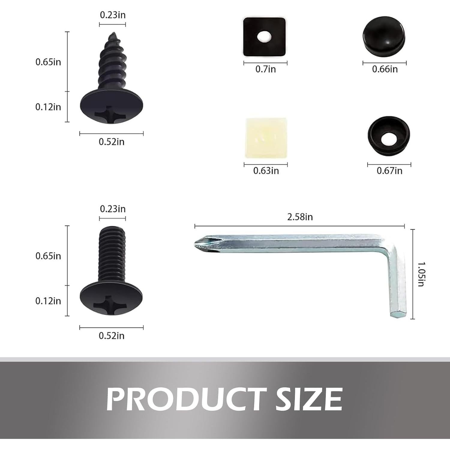 Kit de Tornillos Antirrobo Anyhut para Placas de Matrícula 8 Pzas