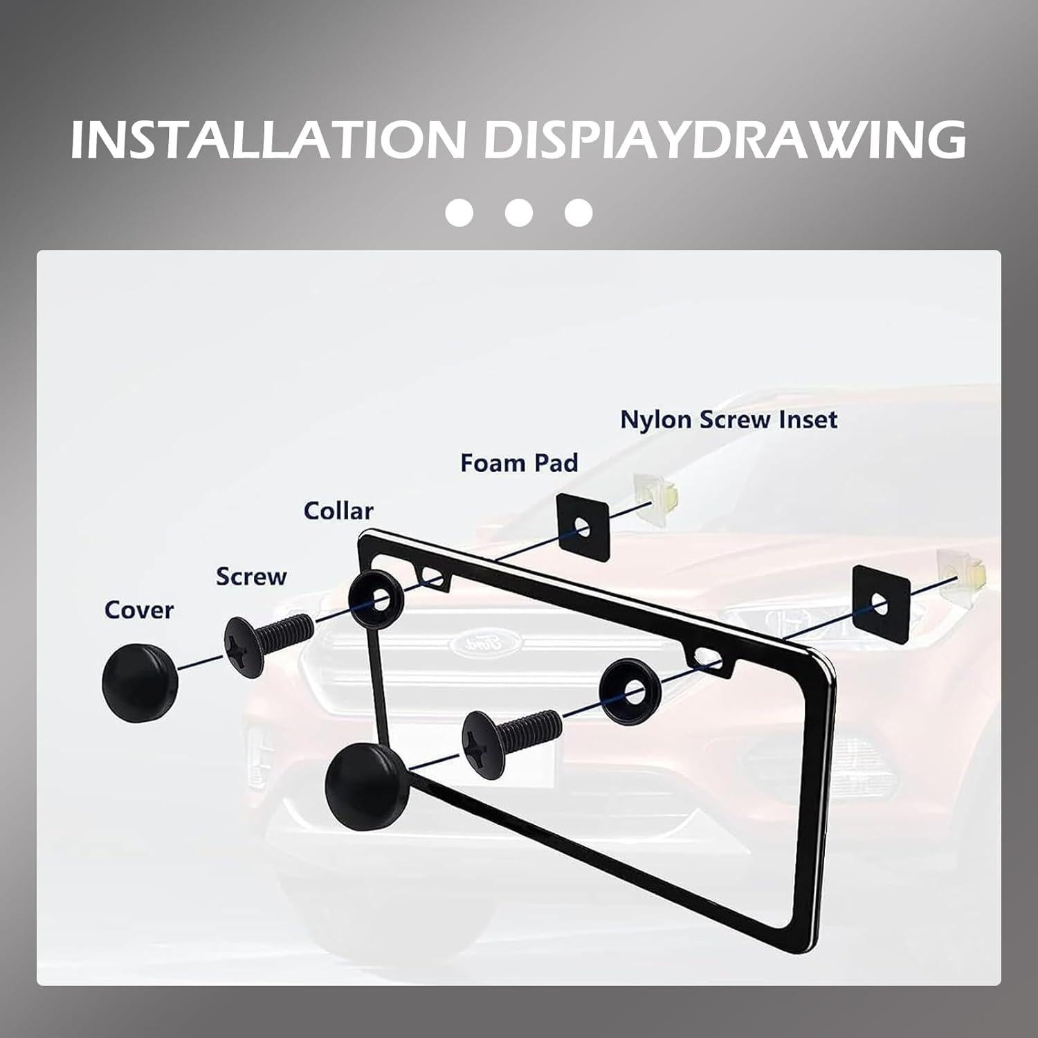 Kit de Tornillos Antirrobo Anyhut para Placas de Matrícula 8 Pzas