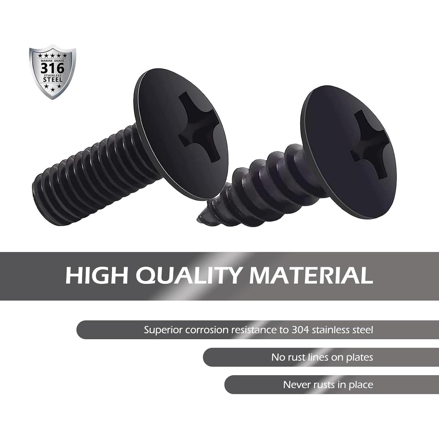 Kit de Tornillos Antirrobo Anyhut para Placas de Matrícula 8 Pzas