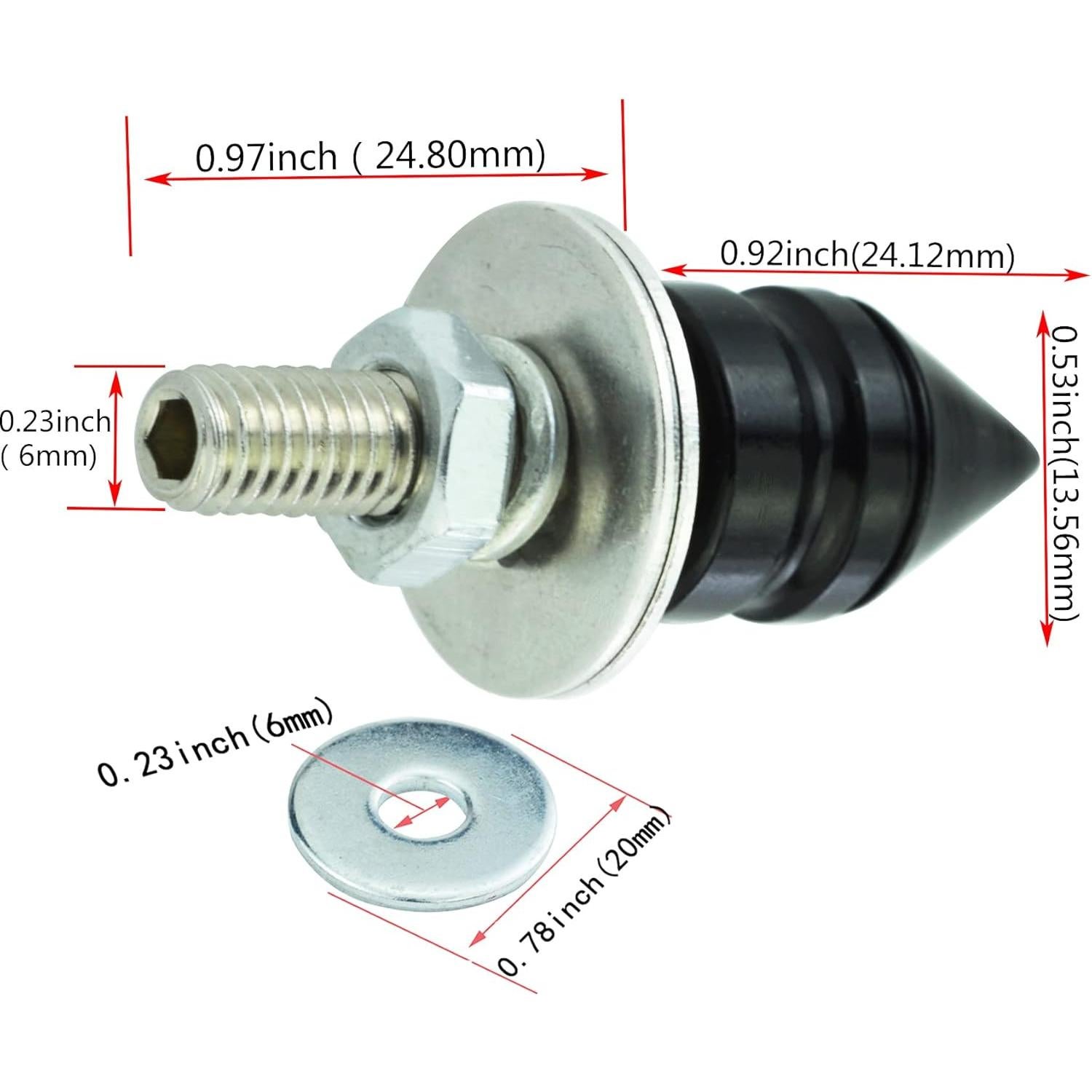 Tornillos Antirrobo para Placa de Matrícula Abfer 4 Pcs Negro