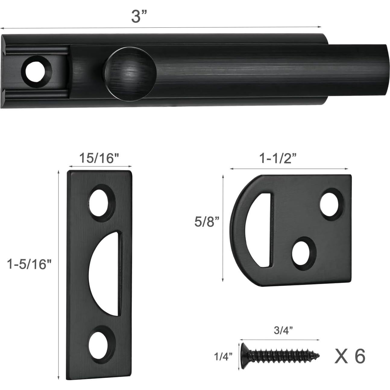 Tornillo de Superficie de Latón Sólido Moosyne 7.62 cm Negro