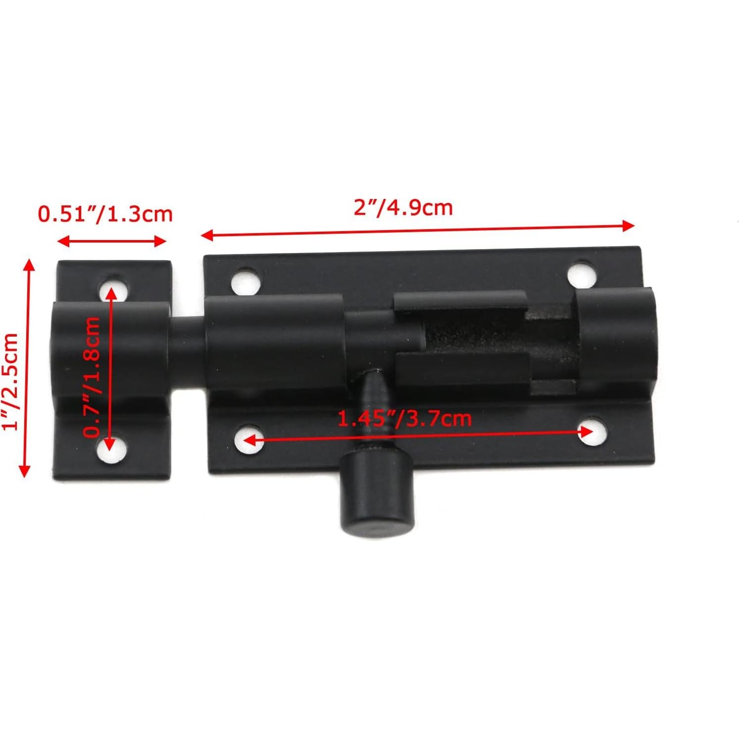 Pestillo Deslizante Bitray 2 Piezas Negro Mate 5.08 cm