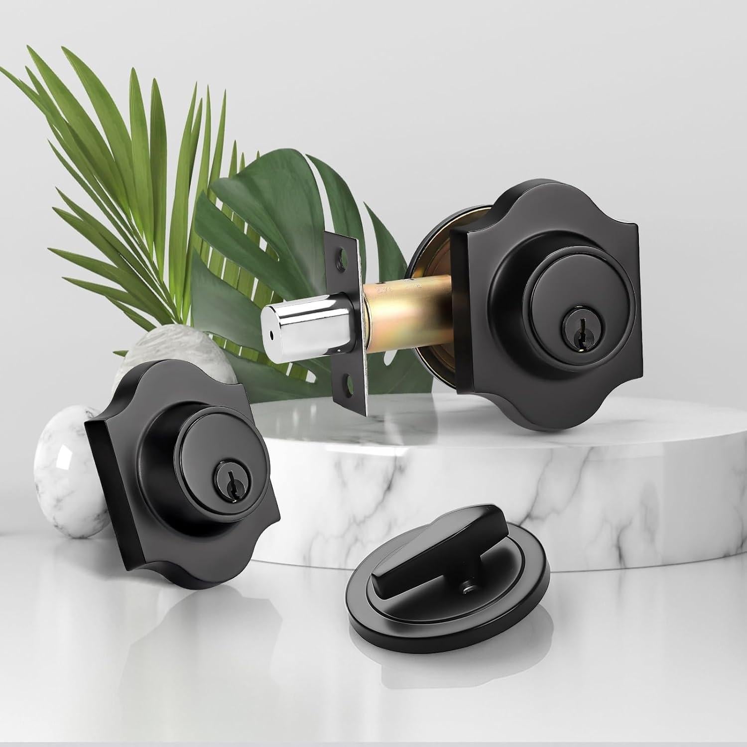 Cerradura Probrico Cilindro Simple Negra con 3 Llaves 60mm