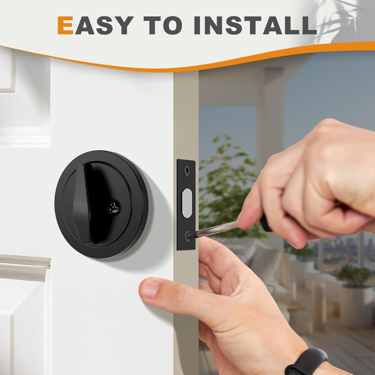 Cerradura Probrico Cilindro Simple Negra con 3 Llaves 60mm