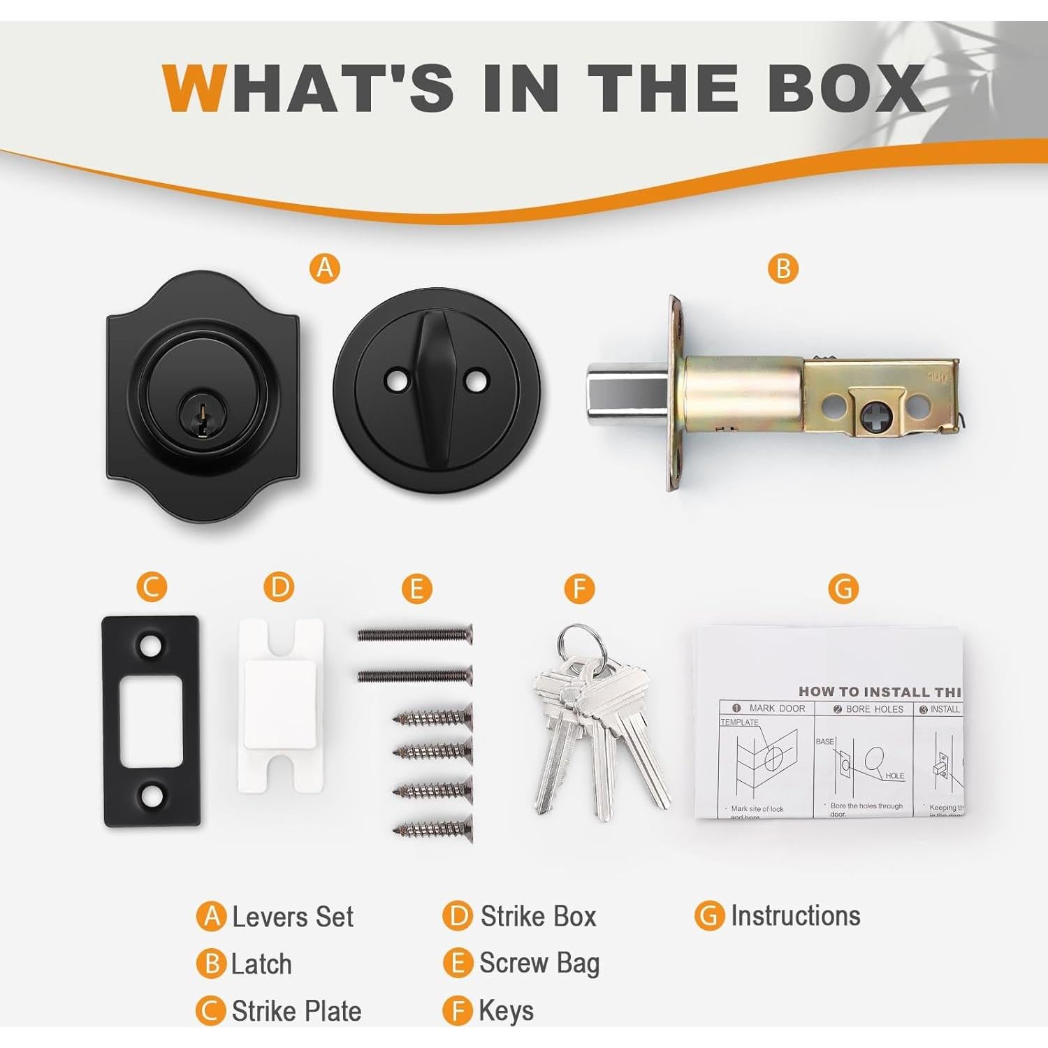 Cerradura Probrico Cilindro Simple Negra con 3 Llaves 60mm