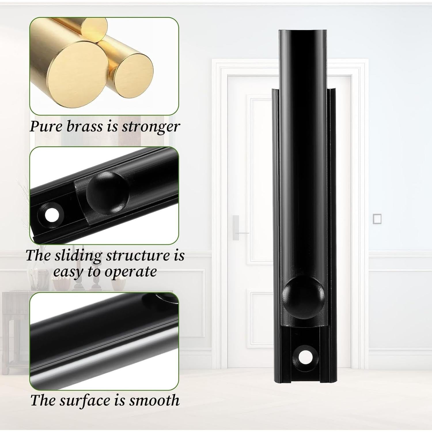 Cerrojo Deslizante Alrhso Negro 17.78x10.16cm para Puertas