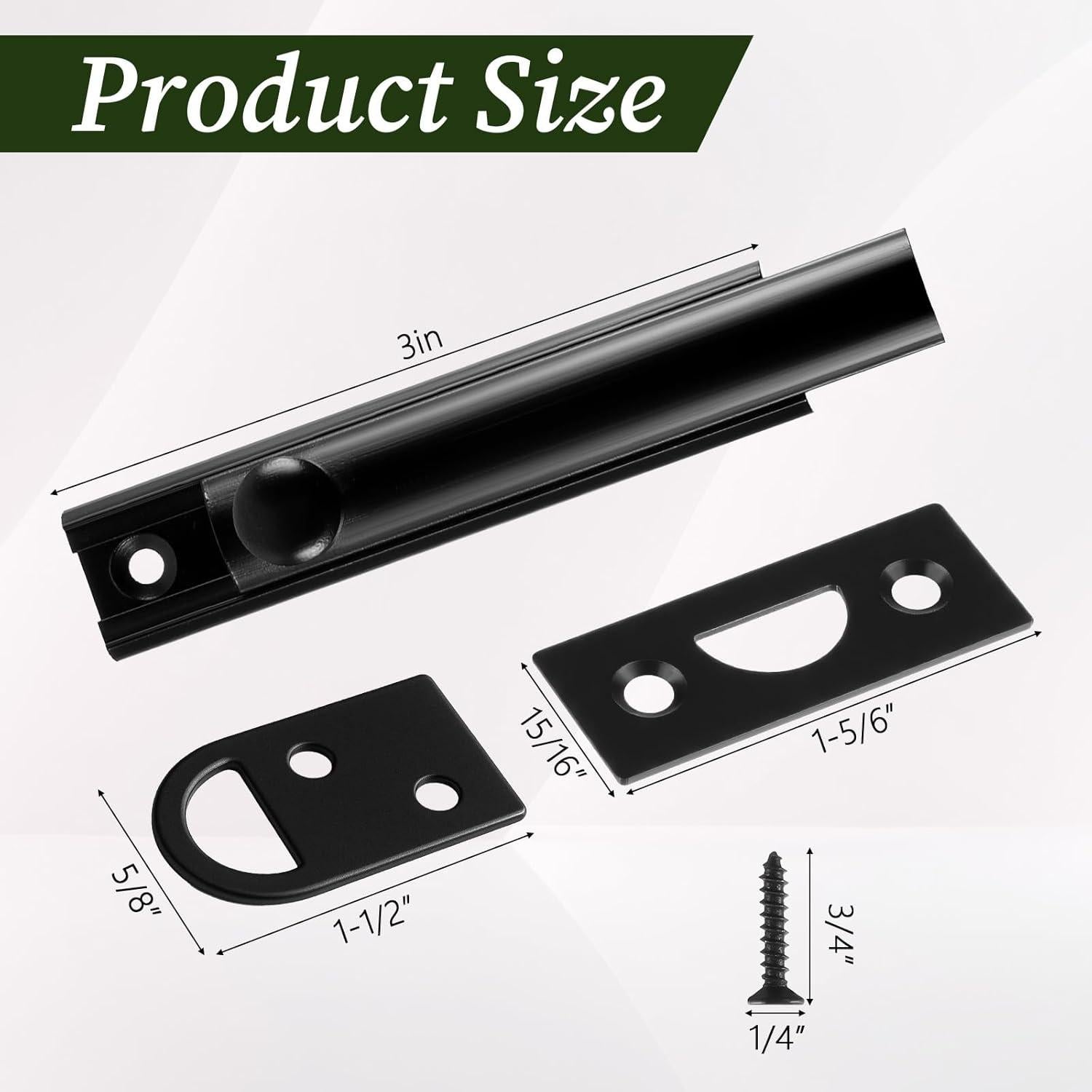 Cerrojo Deslizante Alrhso Negro 17.78x10.16cm para Puertas