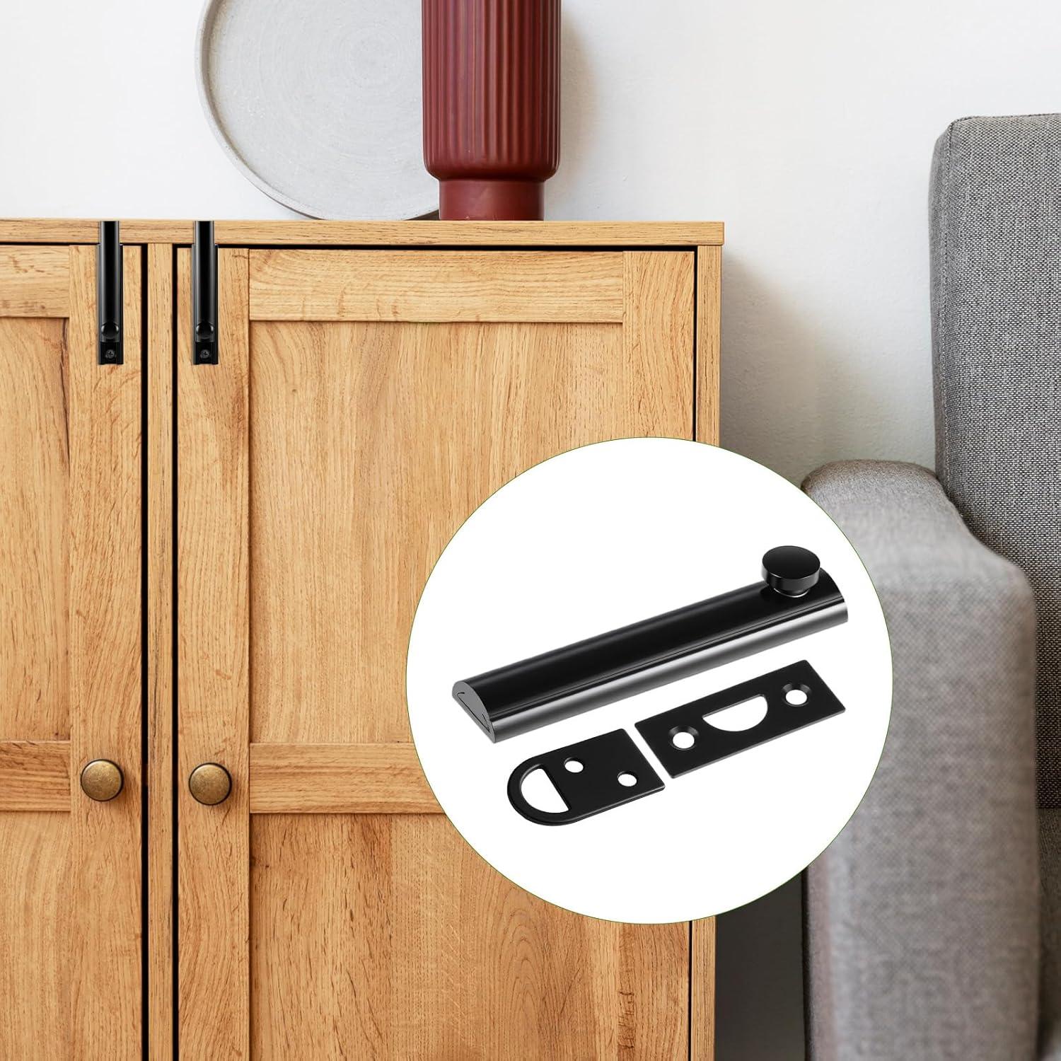 Cerrojo Deslizante Alrhso Negro 17.78x10.16cm para Puertas