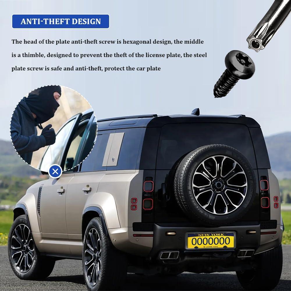 Tornillos Antirrobo para Placas de Matrícula RGOAANC - Kit Completo