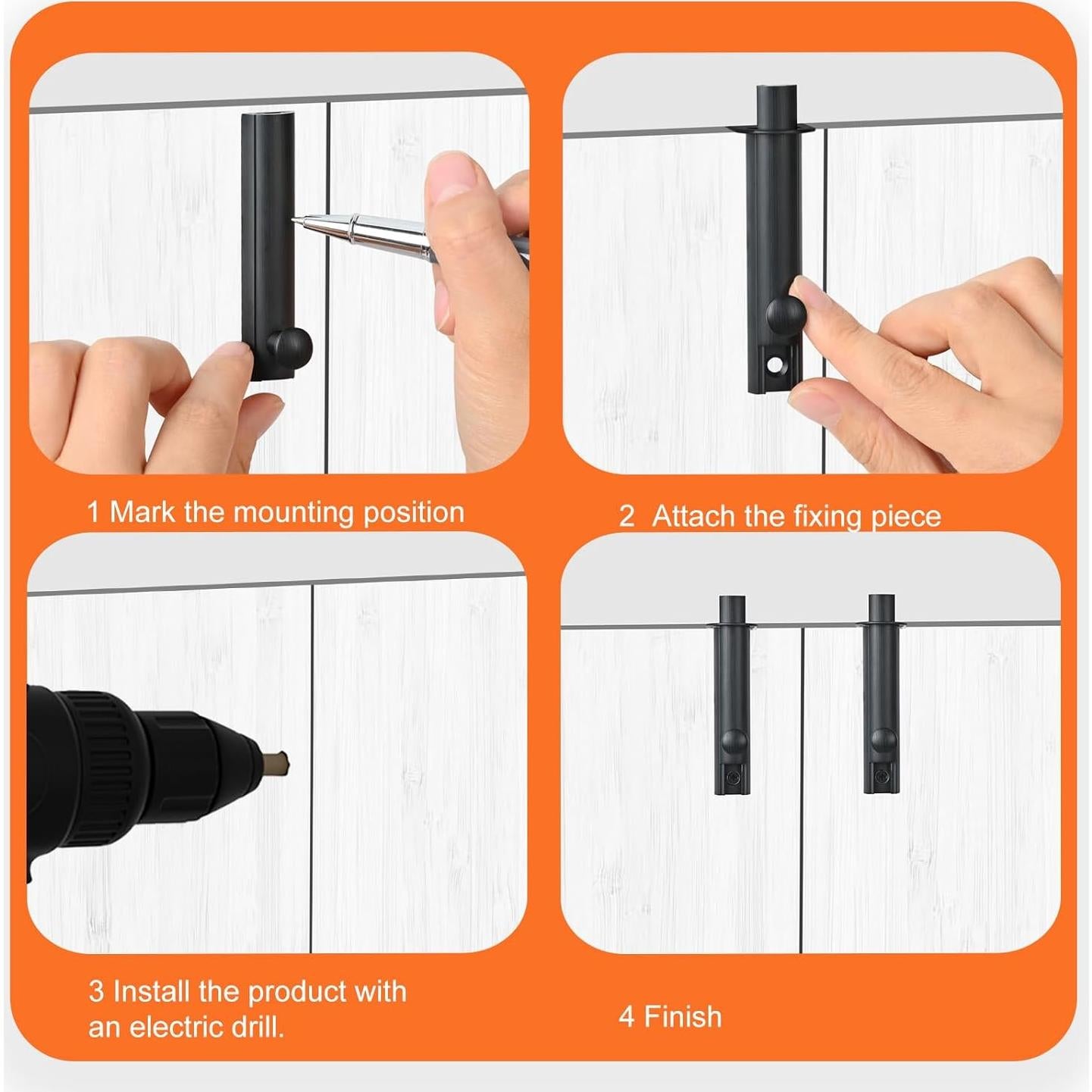 Cerraduras de Superficie KOVOSCH 2 Piezas Latón Sólido 75mm