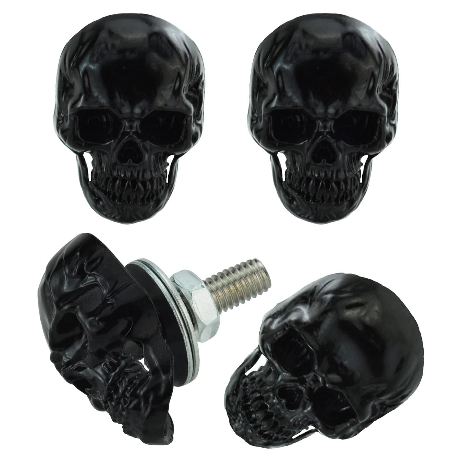 Tornillos de Placa de Licencia Abfer Skull Antirrobo 4 Pzas