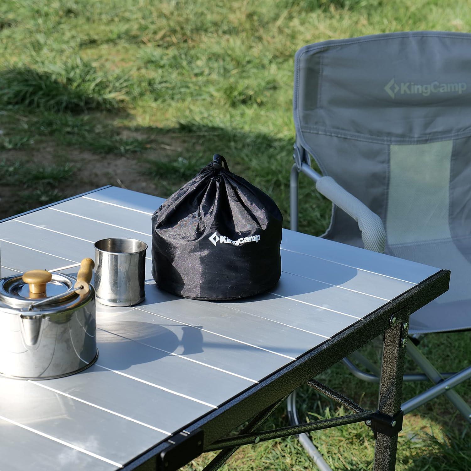 Mesa de Camping KingCamp Plegable Aluminio 135.9x69.9cm