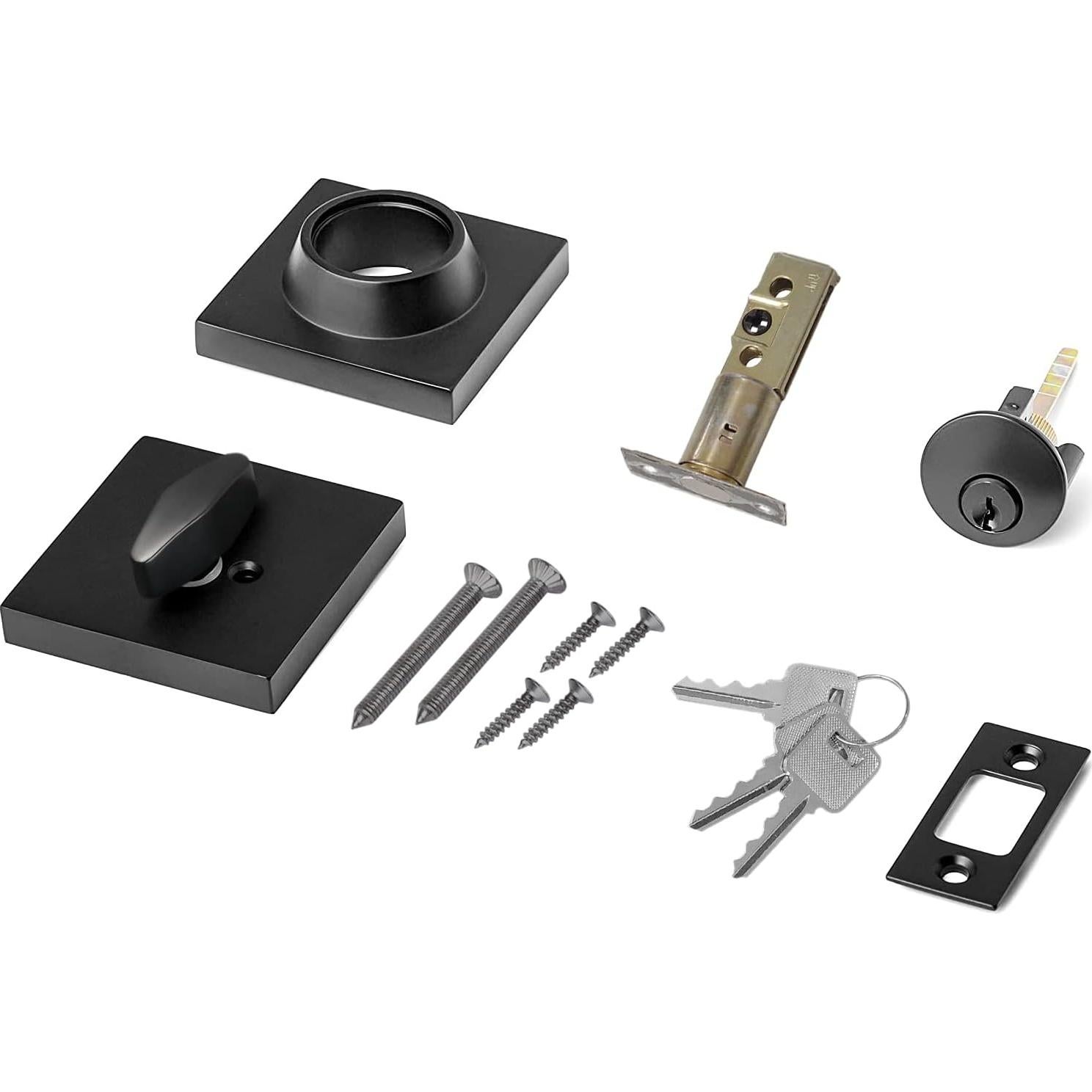 Cerradura de Cilindro Cuadrado TooCust Negra Mate 60-70mm