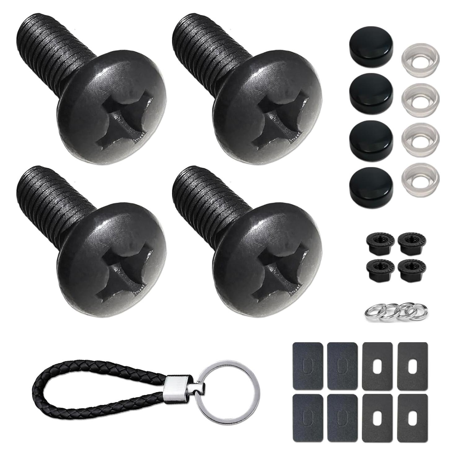 Tornillos de Placa de Licencia Negros ProudUp M6x16mm Acero Inoxidable