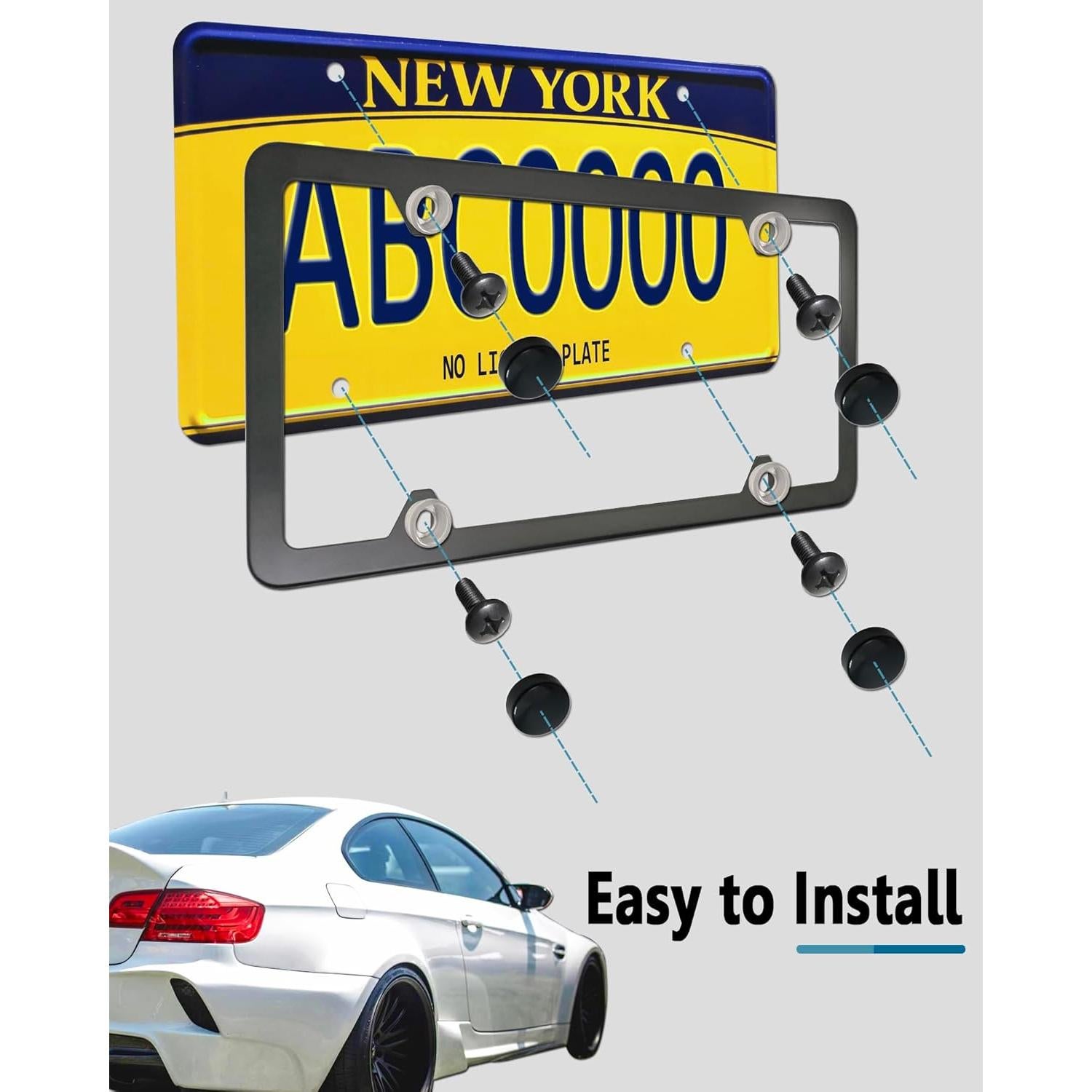 Tornillos de Placa de Licencia Negros ProudUp M6x16mm Acero Inoxidable