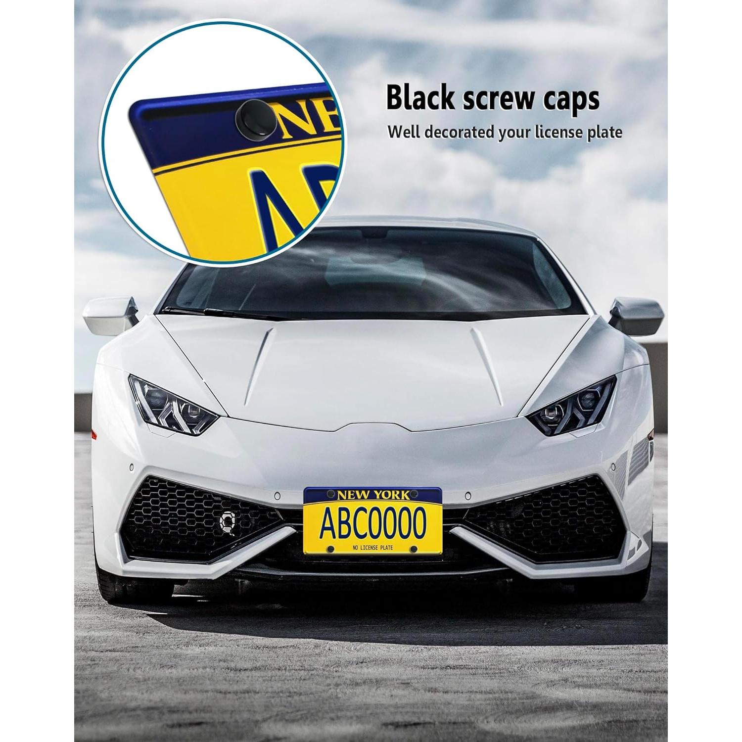 Tornillos de Placa de Licencia Negros ProudUp M6x16mm Acero Inoxidable