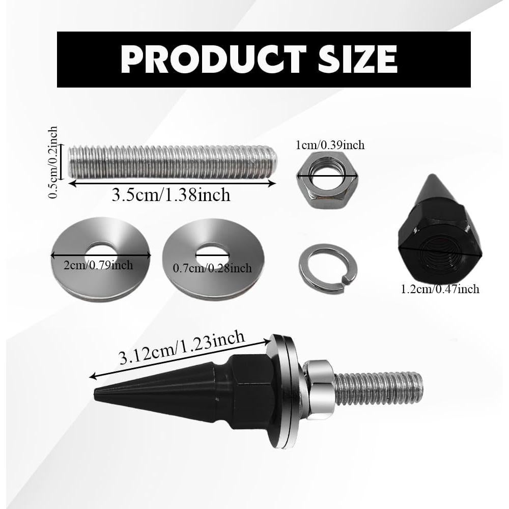 4 Tornillos de Placa de Matrícula HQRNYP - Acero Inoxidable Negro