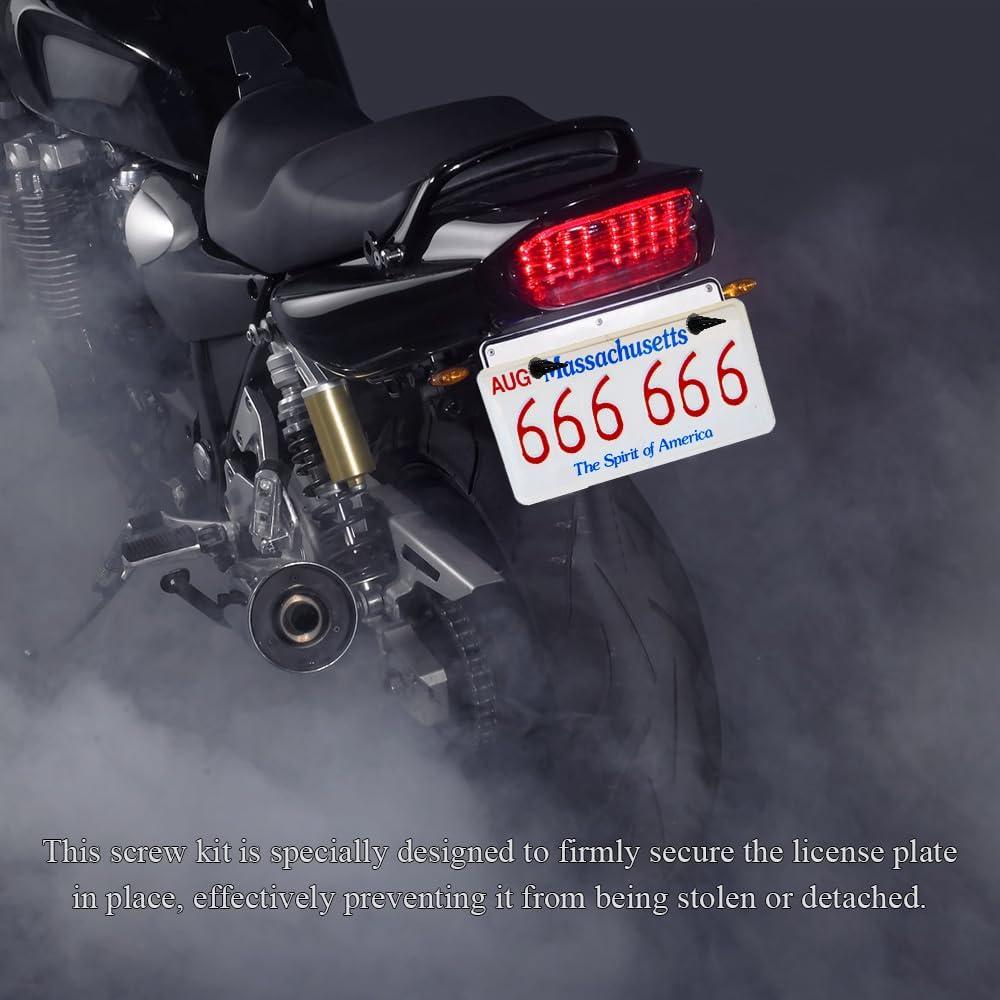4 Tornillos de Placa de Matrícula HQRNYP - Acero Inoxidable Negro