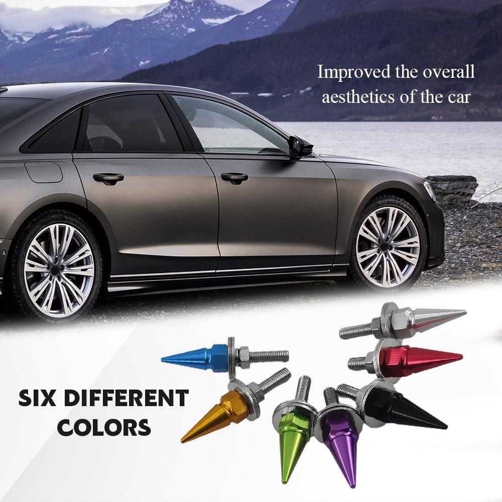 4 Tornillos de Placa de Matrícula HQRNYP - Acero Inoxidable Negro