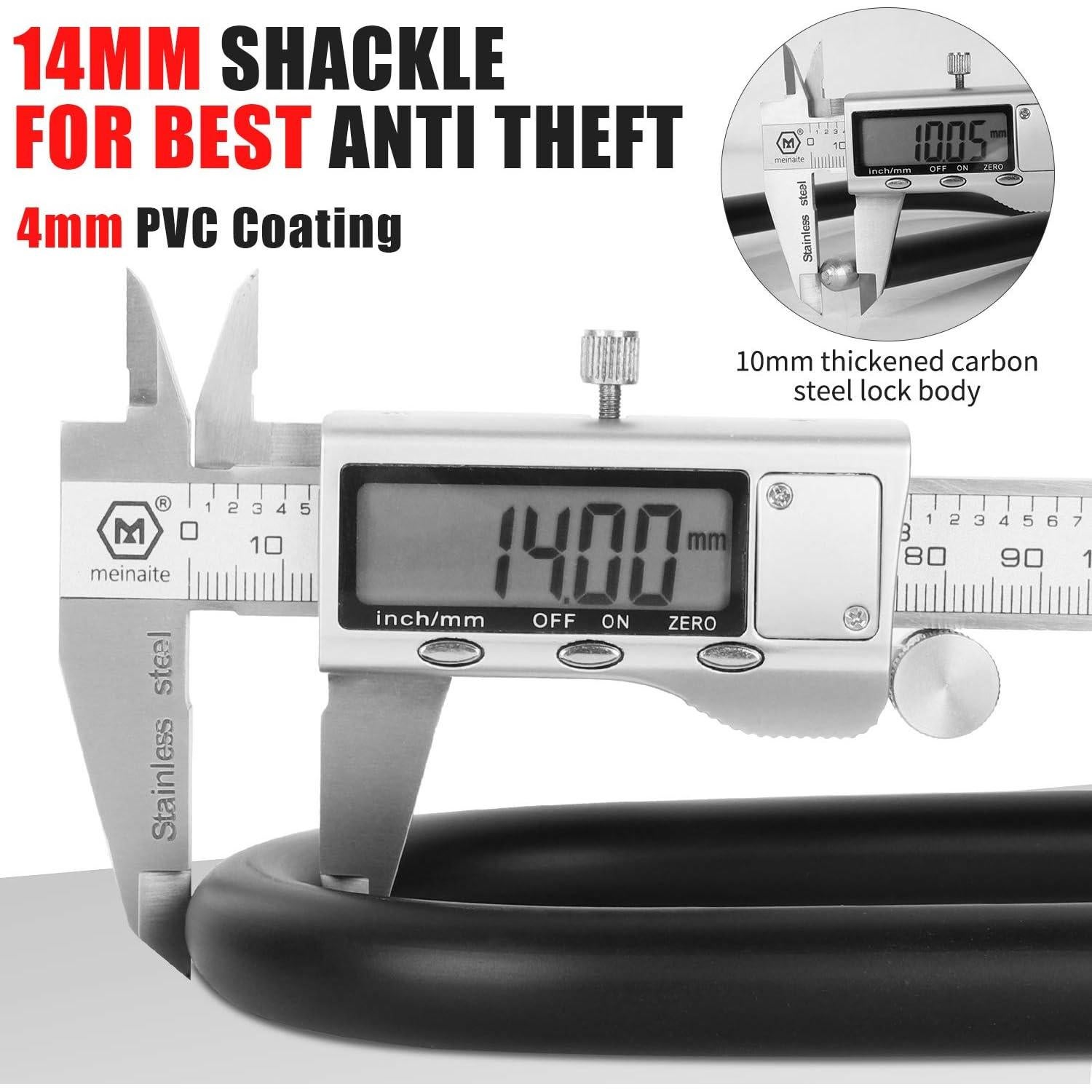 Candado U West Biking Negro 14mm Alta Seguridad Impermeable