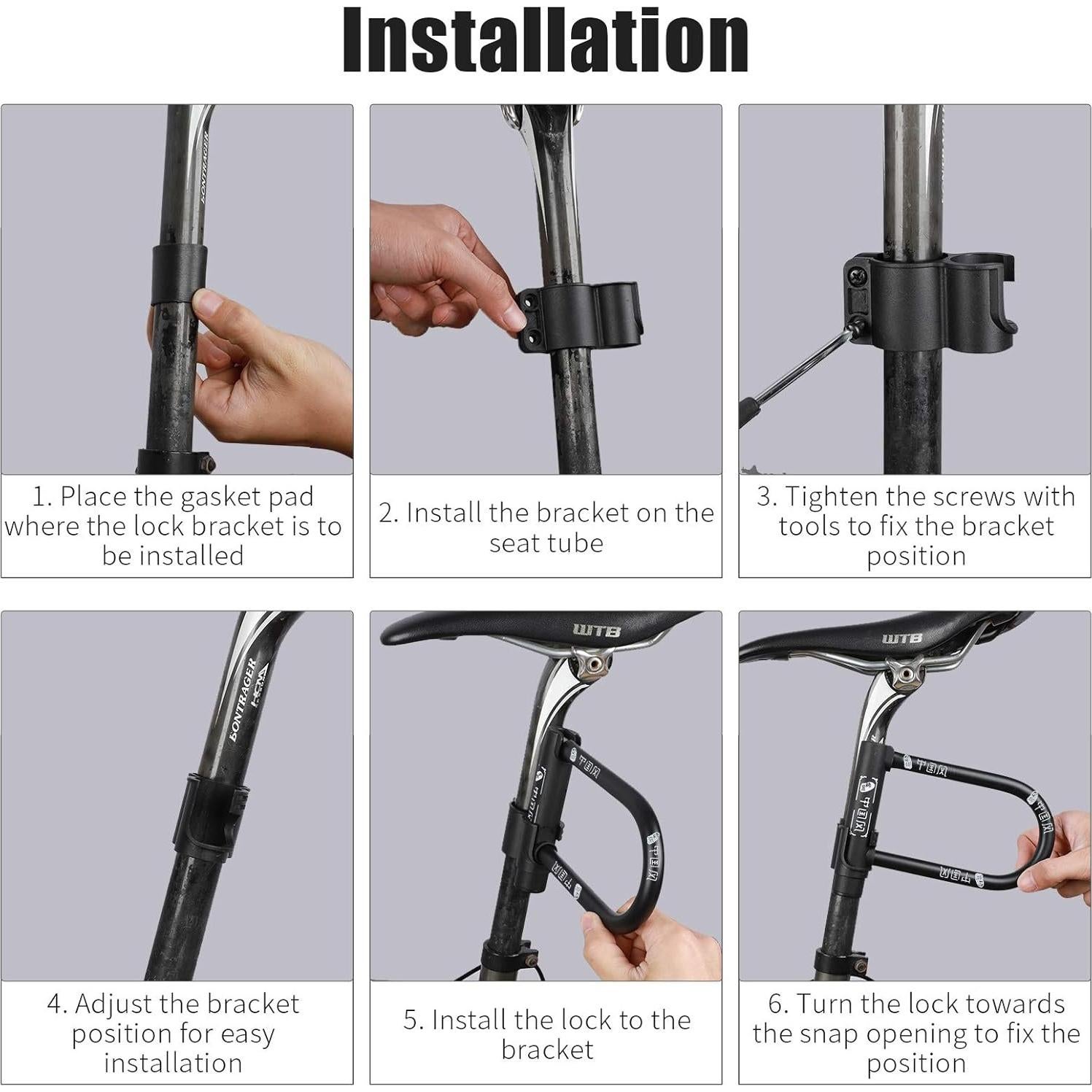 Candado U West Biking Negro 14mm Alta Seguridad Impermeable