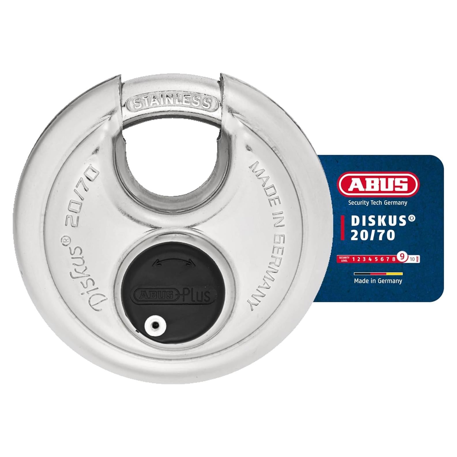 Candado de Disco ABUS 20/70 Alta Seguridad 70mm con 2 Llaves