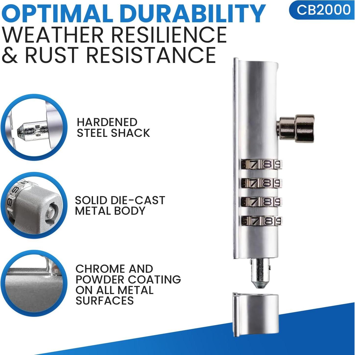 Cerradura de Combinación Deslizante FJM CB2000-CHR Cromo