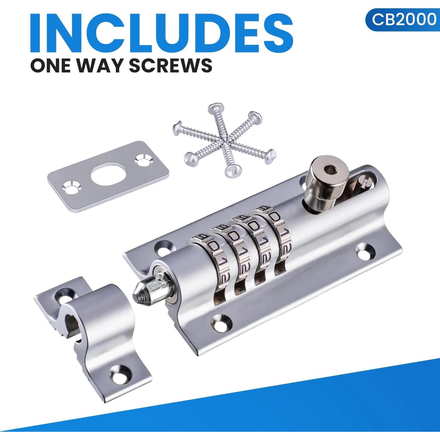 Cerradura de Combinación Deslizante FJM CB2000-CHR Cromo