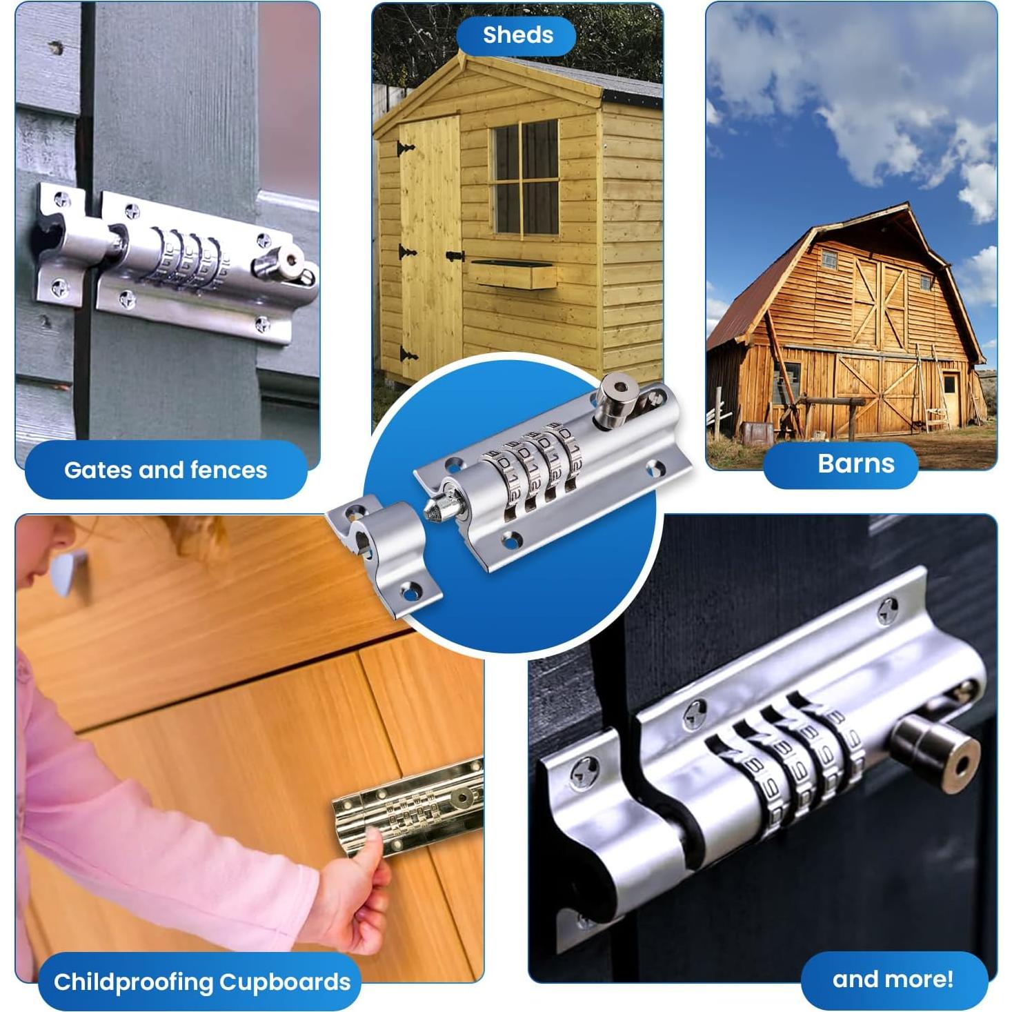 Cerradura de Combinación Deslizante FJM CB2000-CHR Cromo