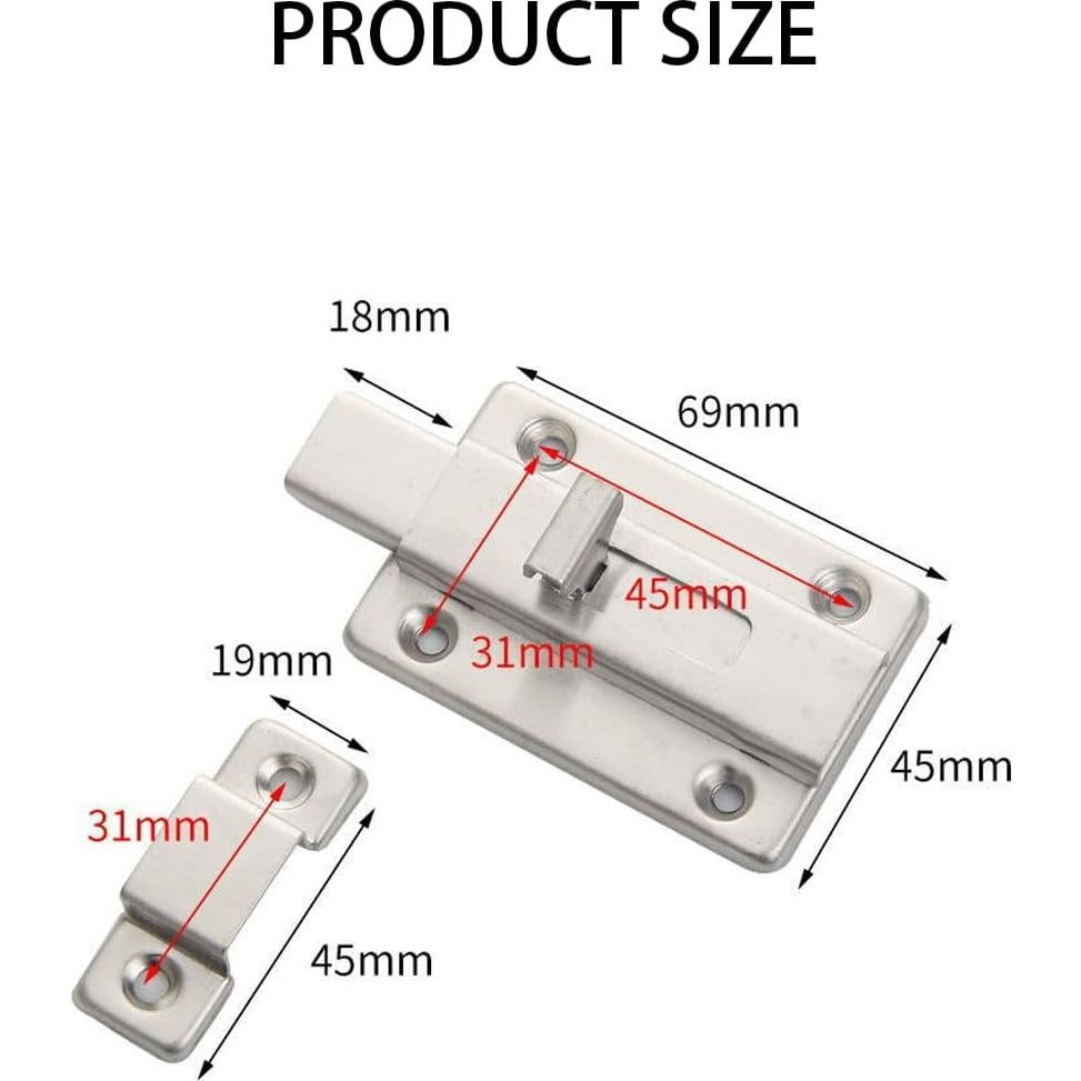 Cerradura deslizante Helonge 3 piezas 45x69mm