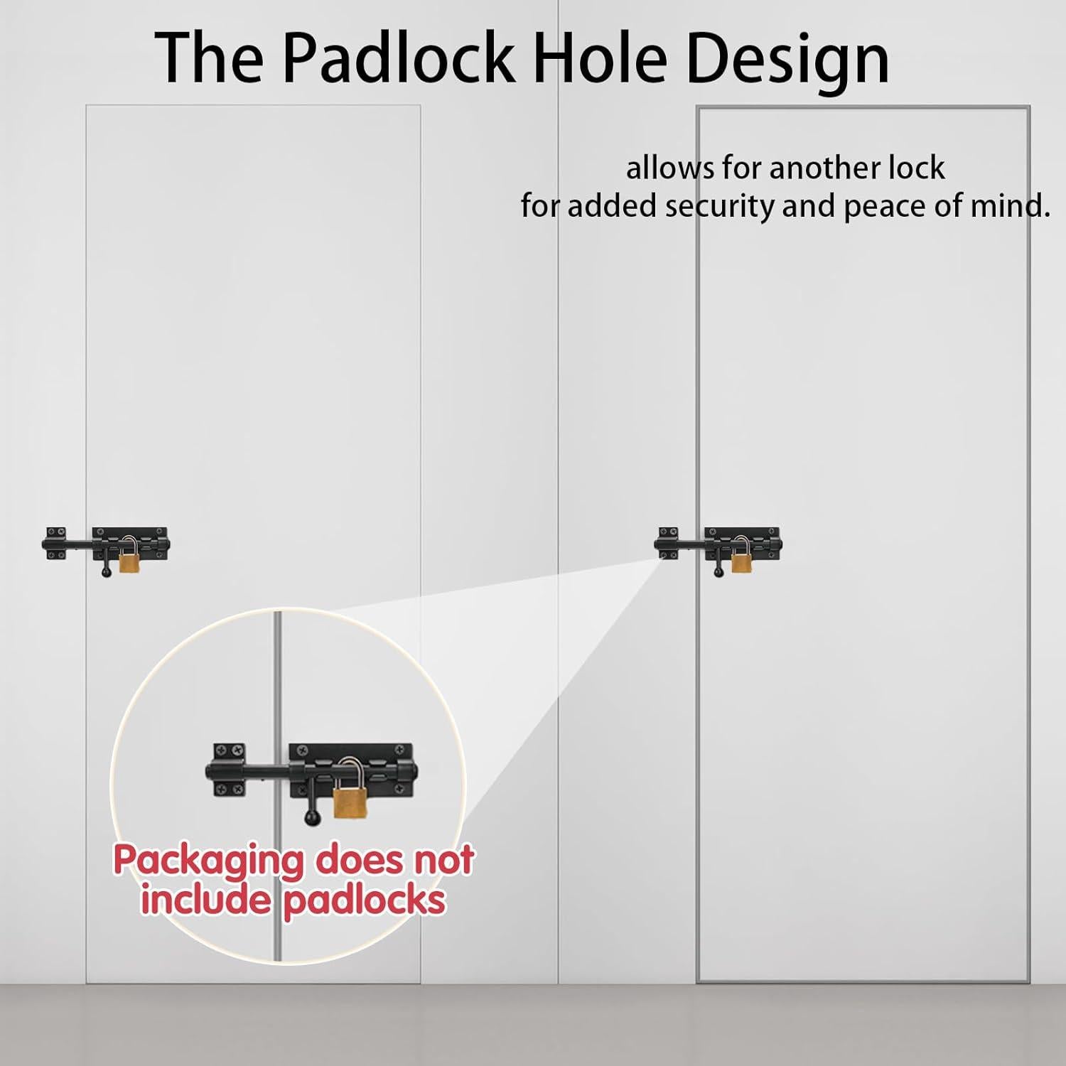 Paquete de 3 Pestillos Deslizantes SHANDERBAR 16 cm Acero Inoxidable
