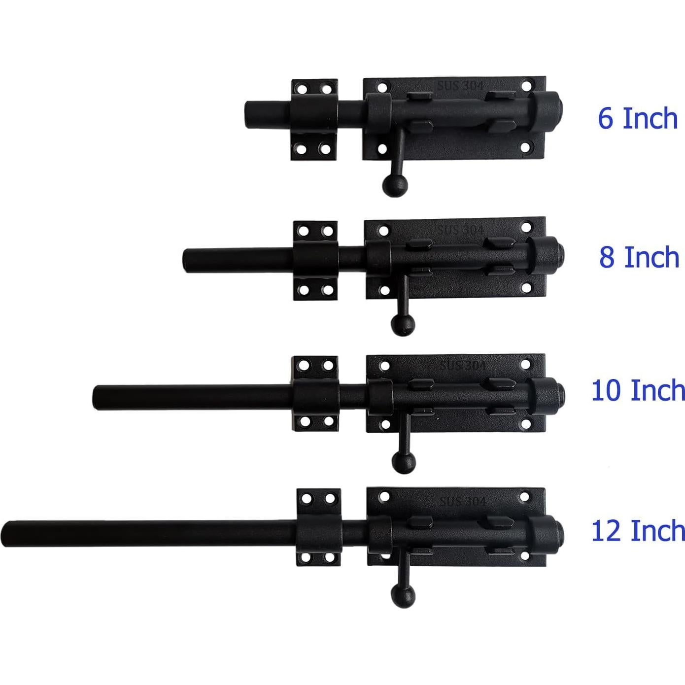 Cerrojo deslizante de 20 cm Proshopping - Acero inoxidable 304