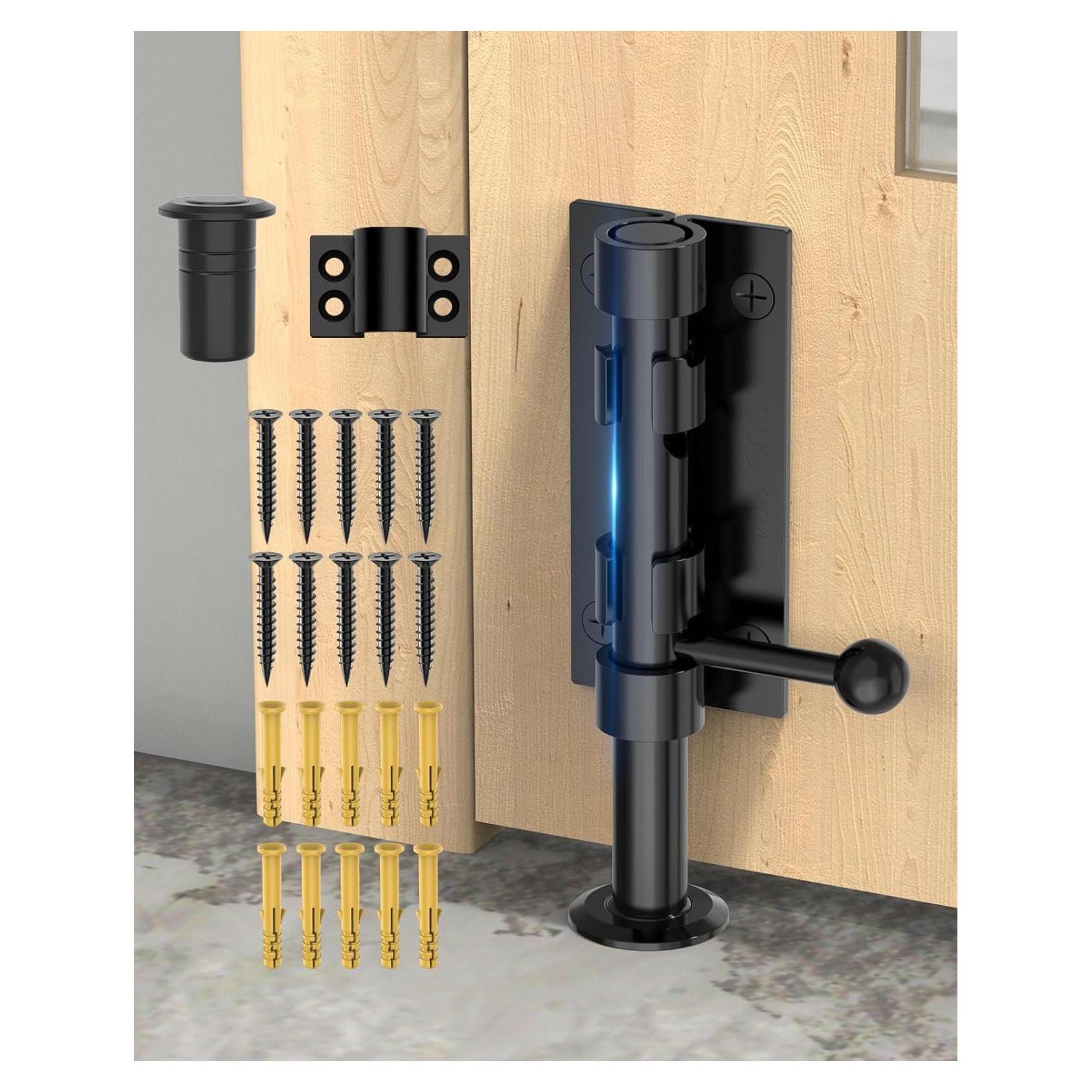 Cerradura deslizante de acero inoxidable Mbotnee 15.24 cm negra