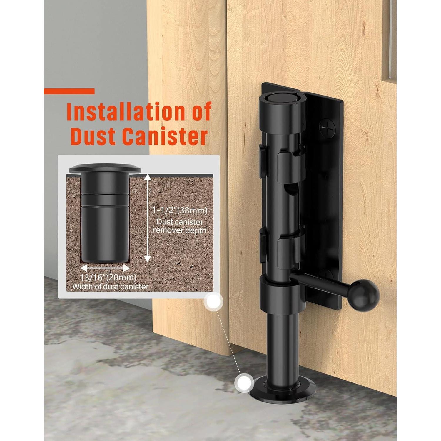 Cerradura deslizante de acero inoxidable Mbotnee 15.24 cm negra