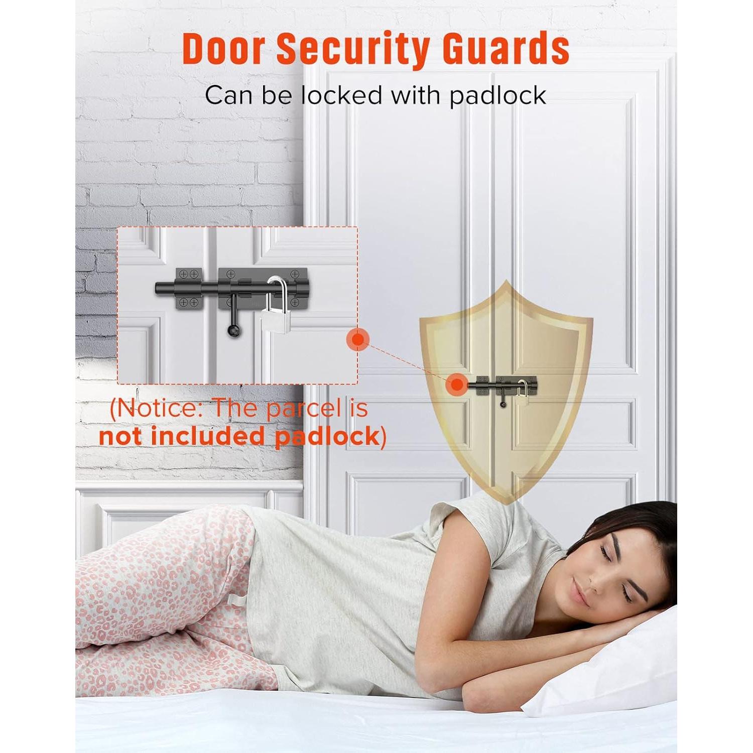 Cerradura deslizante de acero inoxidable Mbotnee 15.24 cm negra