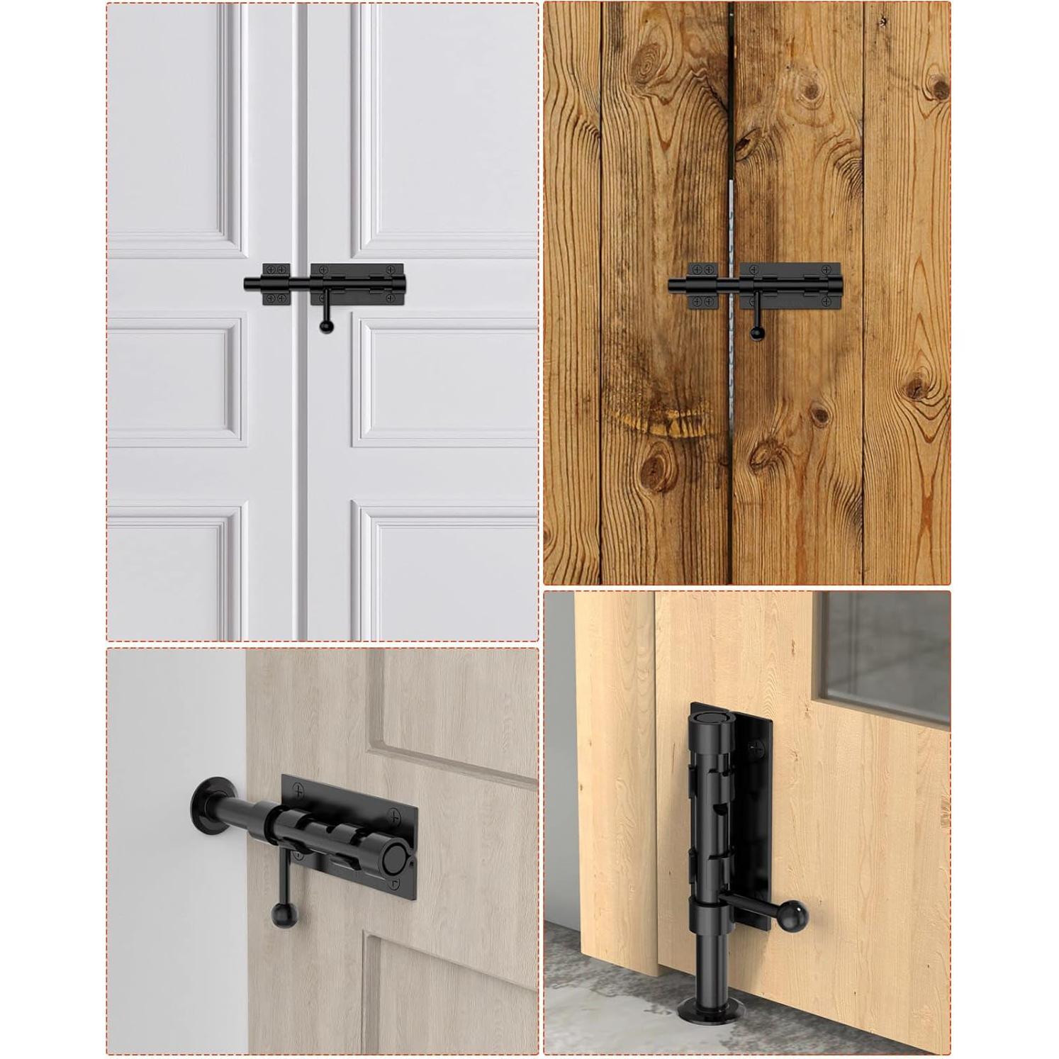 Cerradura deslizante de acero inoxidable Mbotnee 15.24 cm negra