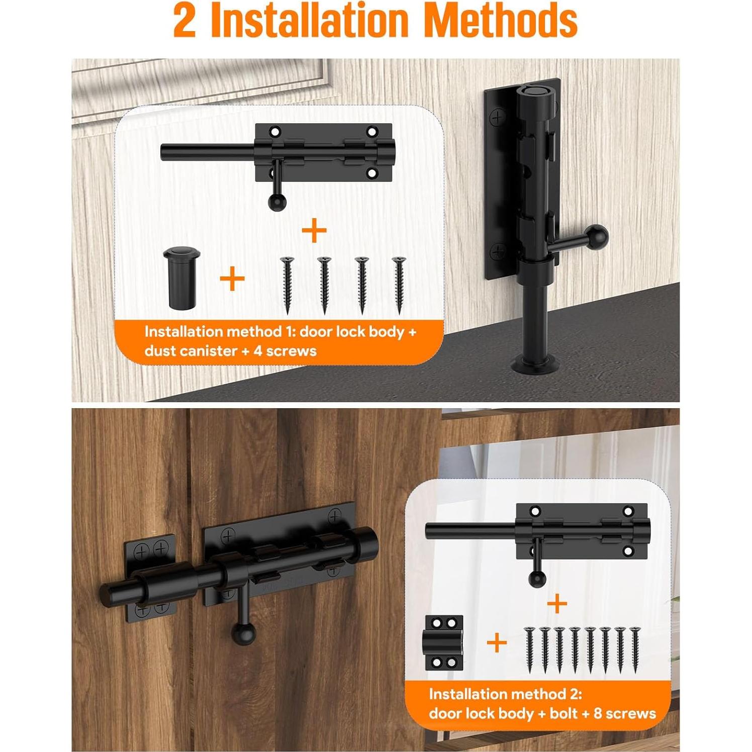 Cerrojo de Barril YogePote Deslizante 157mm Acero Inoxidable - 2pcs
