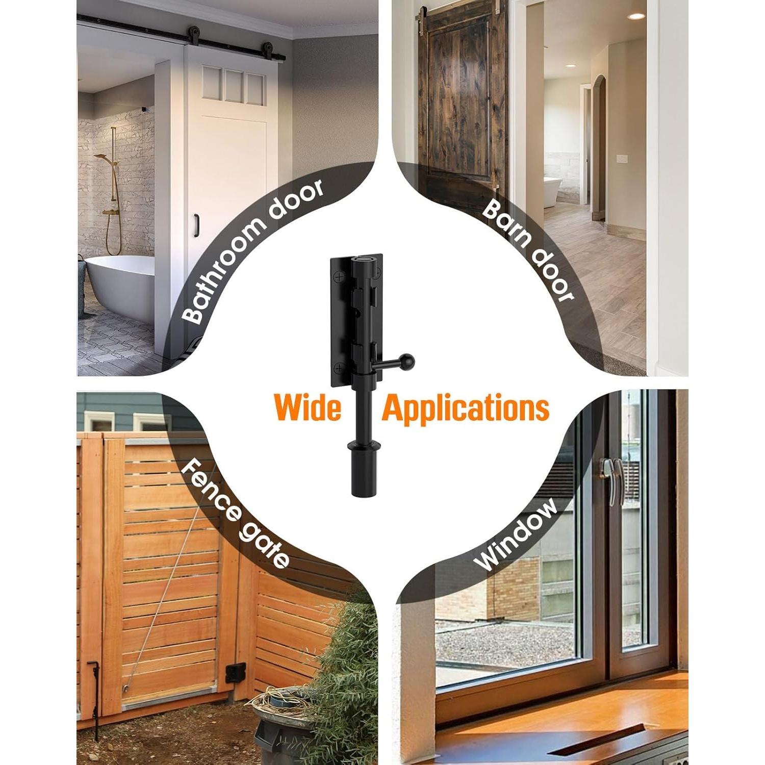 Cerrojo de Barril YogePote Deslizante 157mm Acero Inoxidable - 2pcs