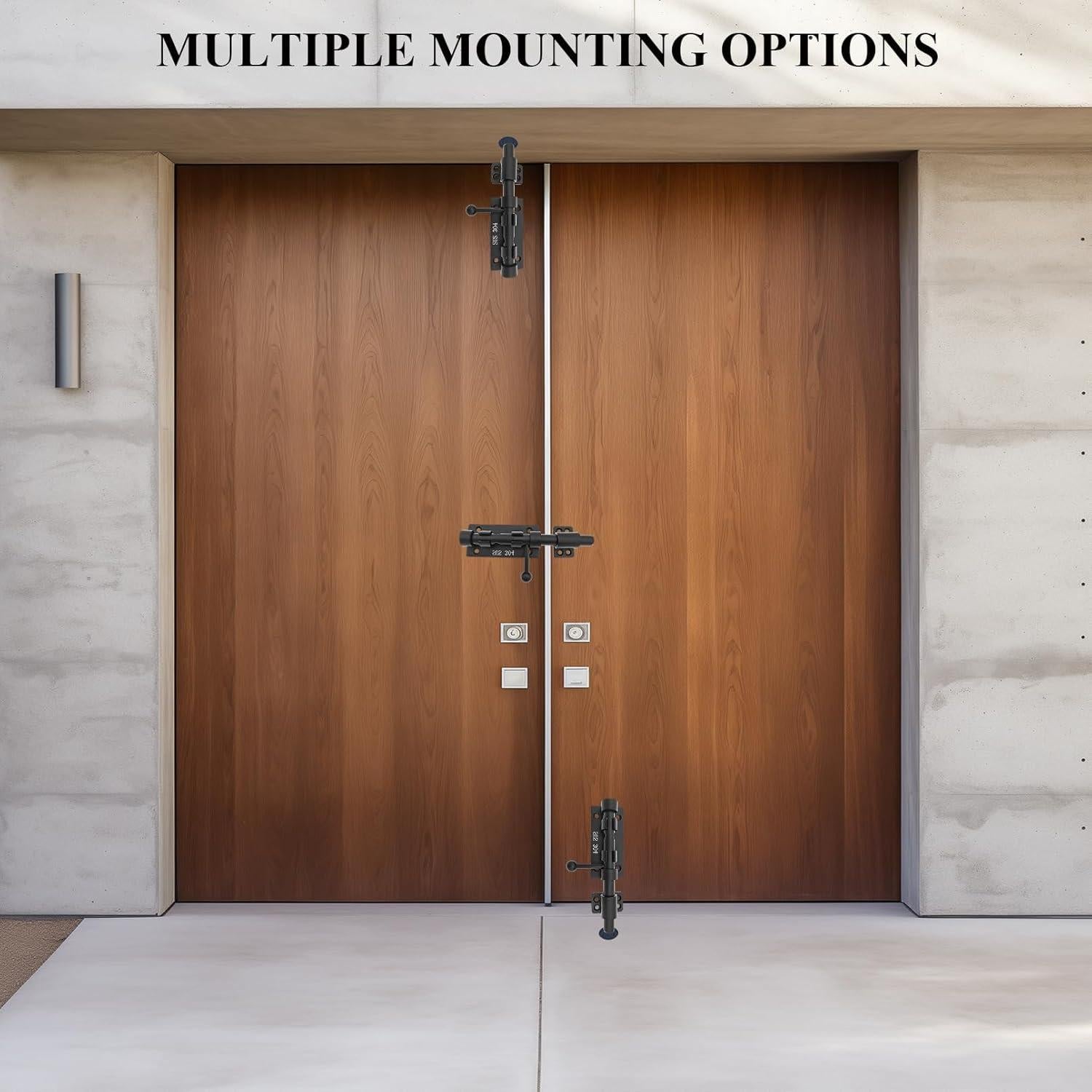 Cierre de Puerta Deslizante Hoponew 20.32 cm Acero Inoxidable Negro