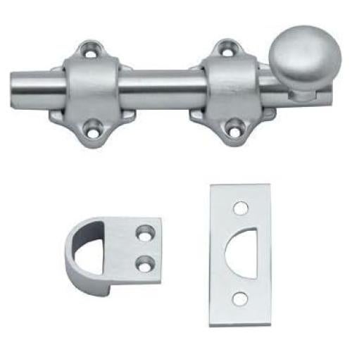 Cerrojo de Puerta Holandesa QCAA 10.16 cm Latón Macizo Cromo Satinado